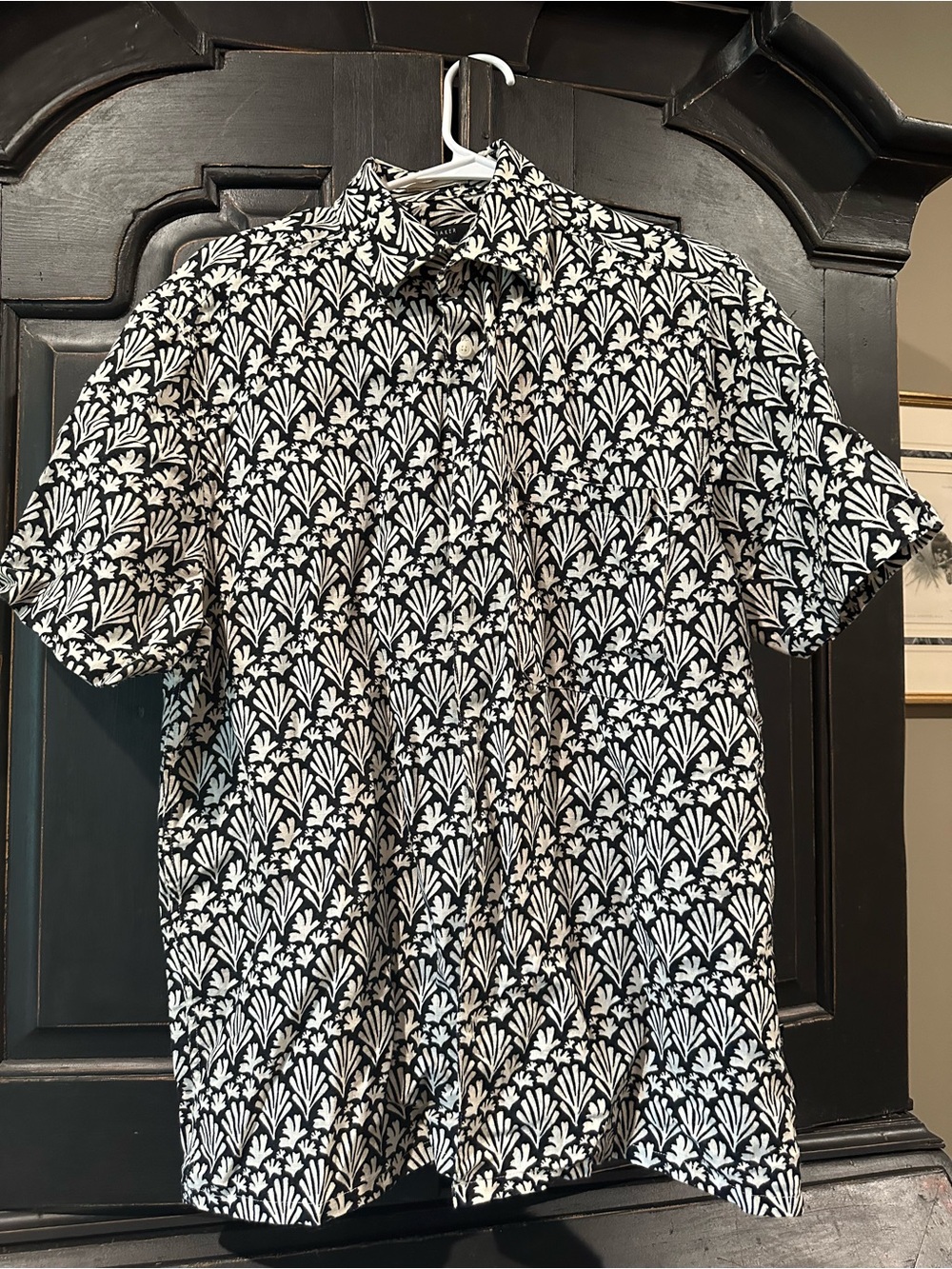 Ted Baker “Toni” Black & White Coral Print Shirt Size 3